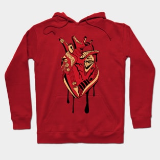 Red and Cream Musical Heart Hoodie